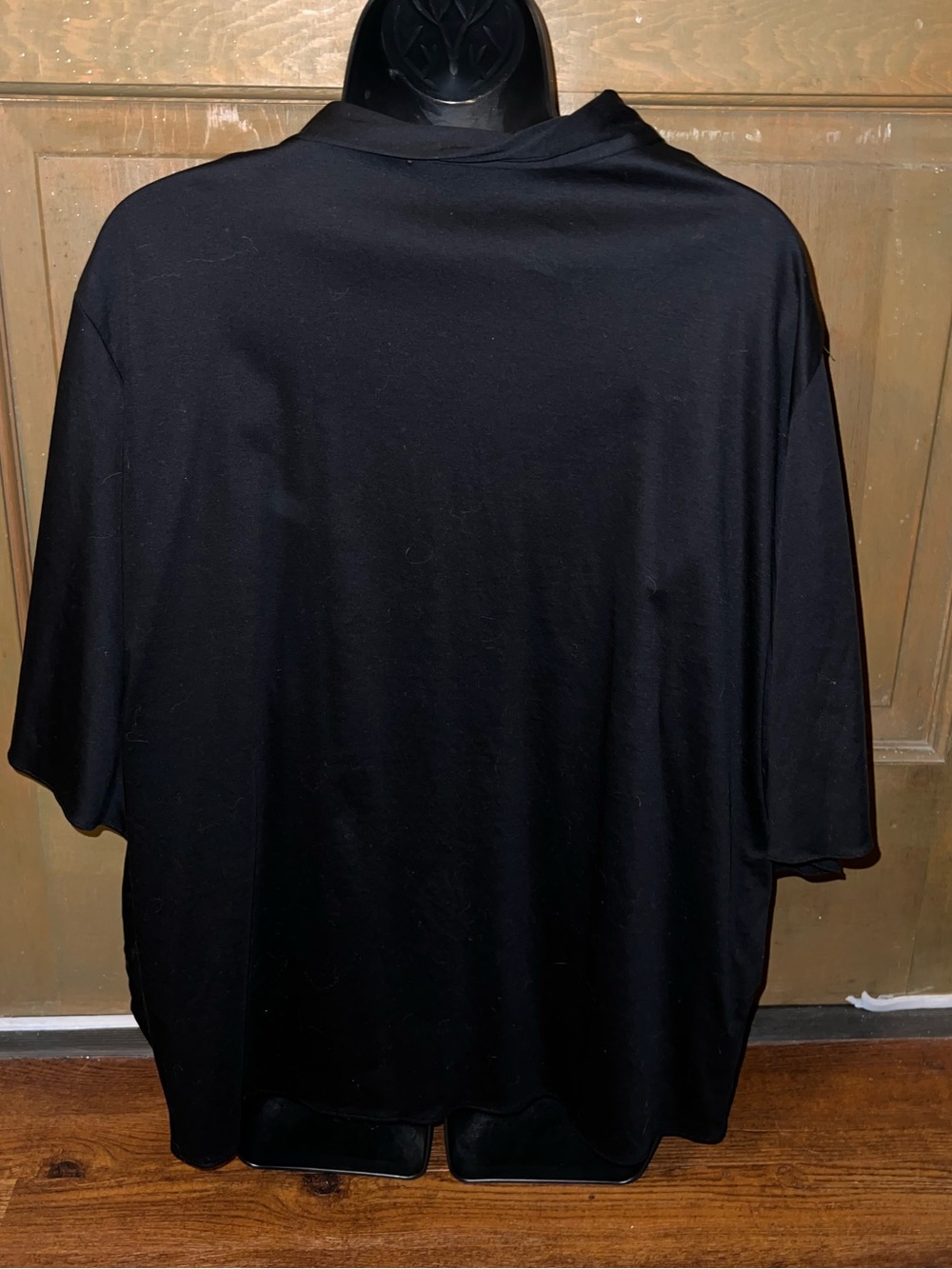 Carolina Herrera Black Tie Neck Silky Draped Flutter Sleeve Blouse Tunic Size L - Picture 4 of 12